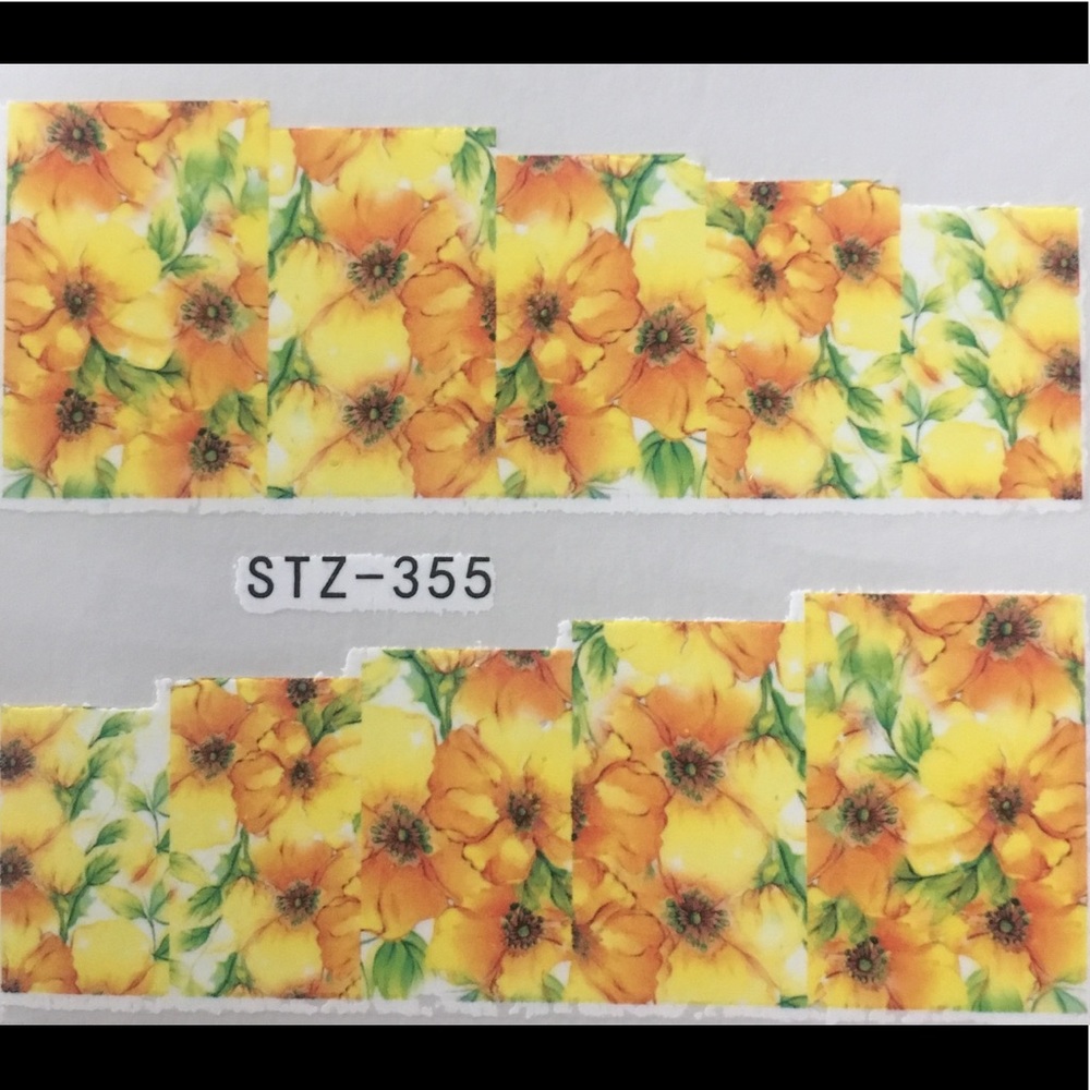 3/ $12 Nail Art Waterslide Tattoos Yellow Daisies